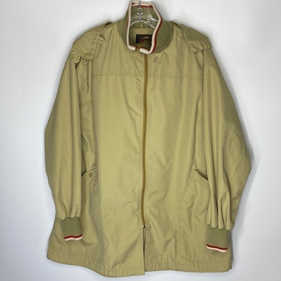 Vintage Foxland By Lanson Tan Hooded Shirt Jacket 13/14 Medium - Picture 1 of 9